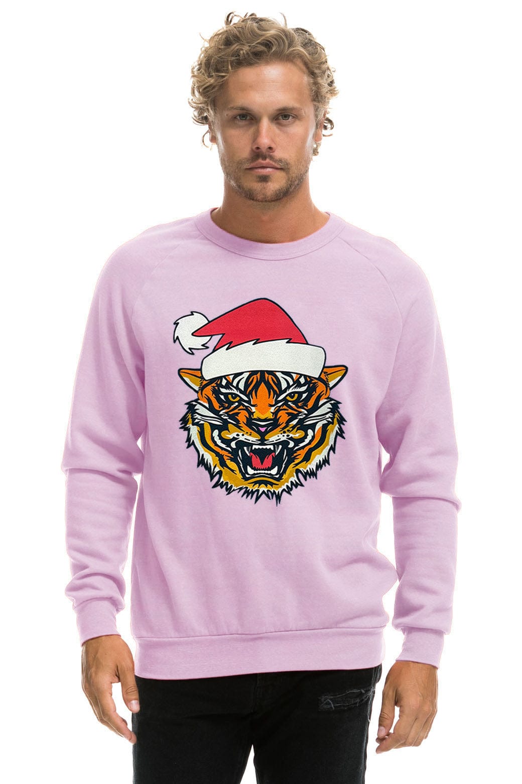 SANTA TIGER SWEATSHIRT - MAUVE