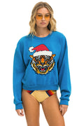 RELAXED SANTA TIGER SWEATSHIRT - COBALT
