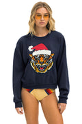 RELAXED SANTA TIGER SWEATSHIRT - NAVY