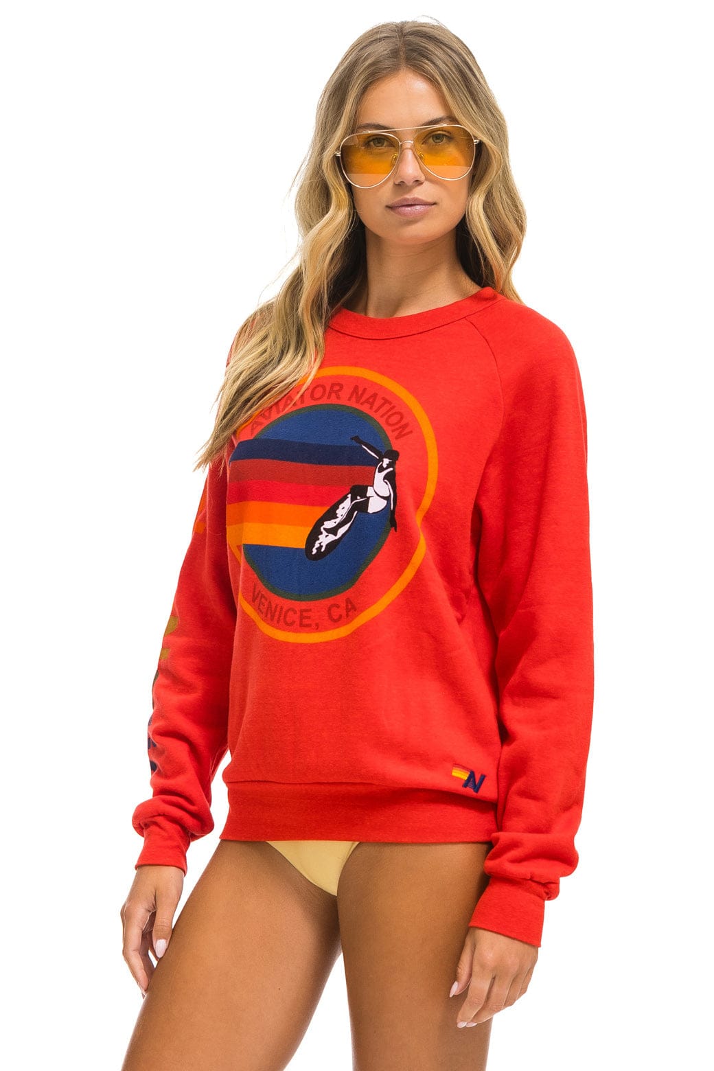 AVIATOR NATION VENICE SWEATSHIRT - RED