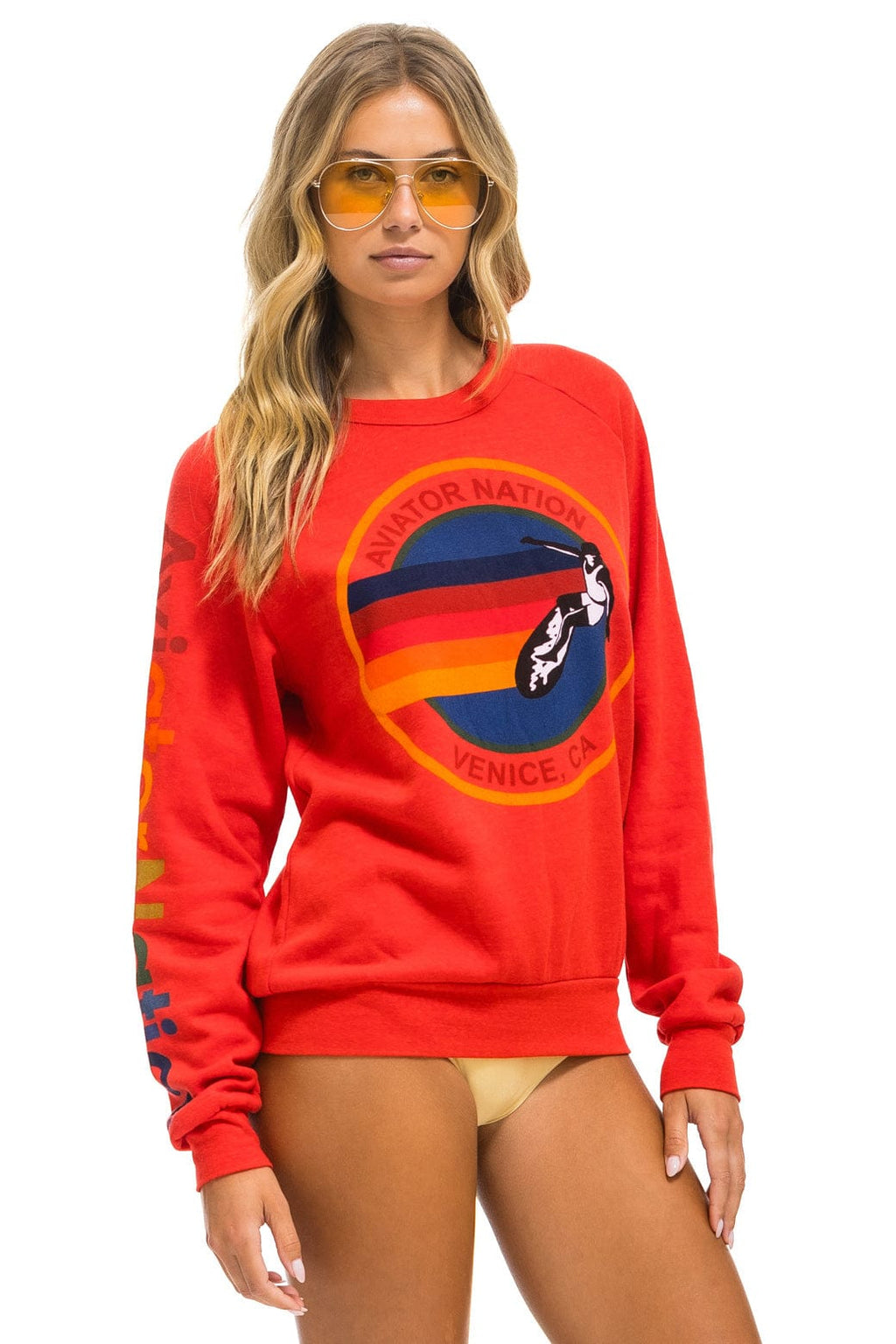 AVIATOR NATION VENICE SWEATSHIRT - RED