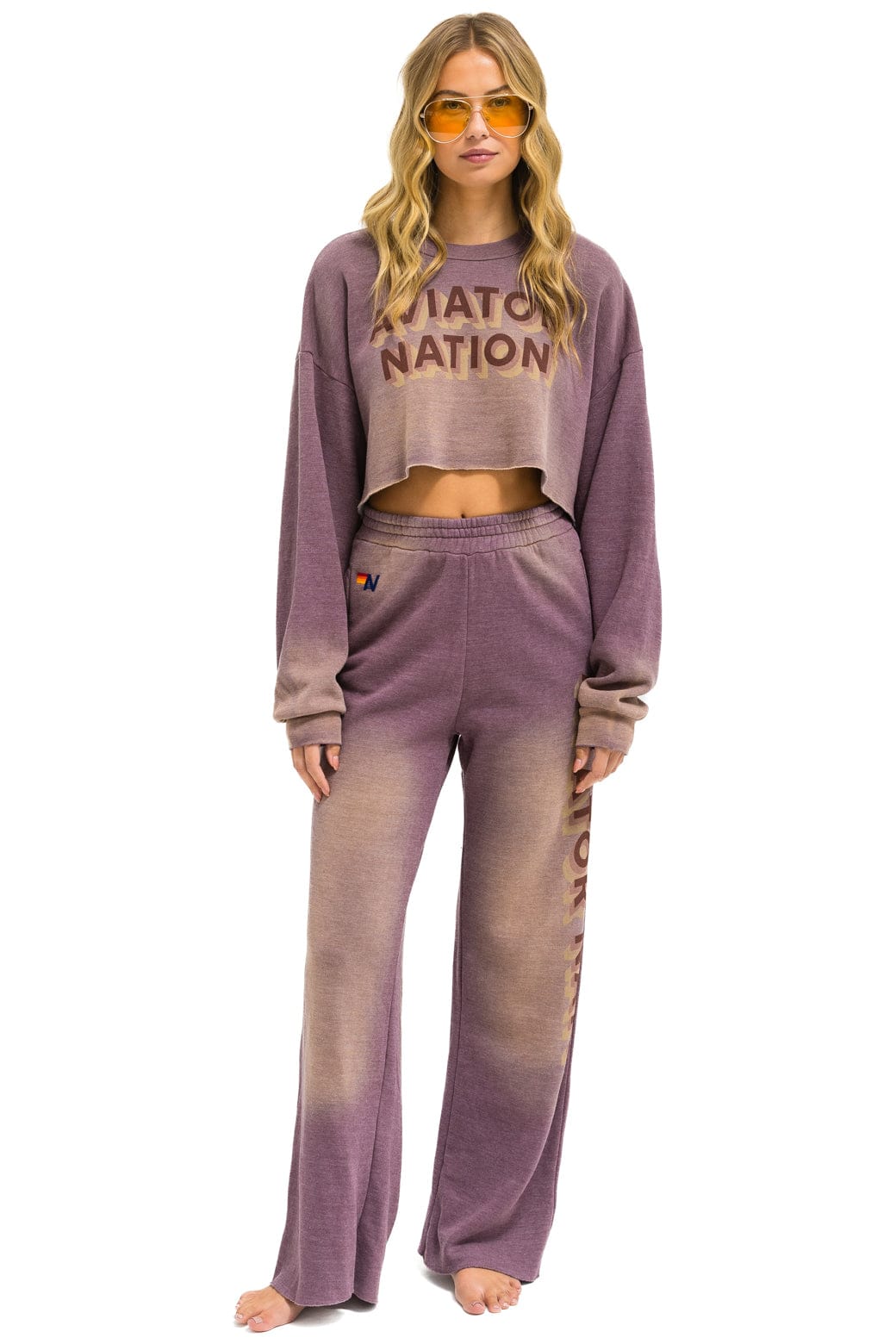AN 3D WIDE LEG POCKET SWEATPANTS - FADED MOCHA