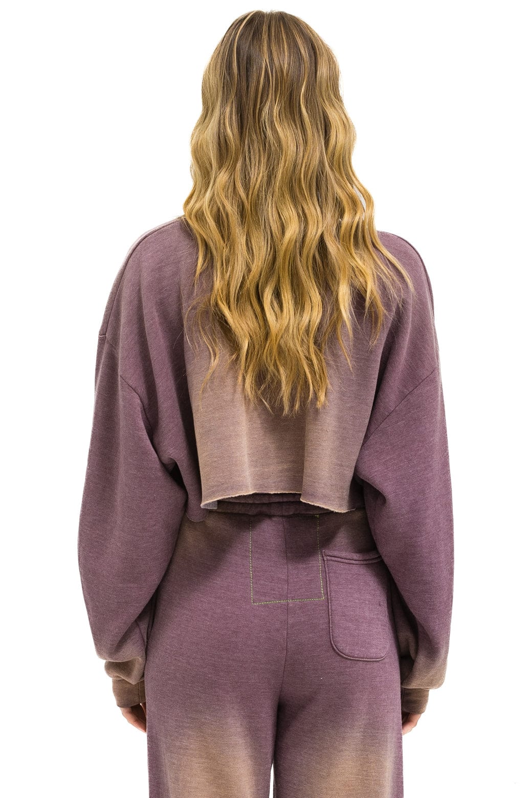 AN 3D CROPPED CREW SWEATSHIRT RELAXED - FADED MOCHA