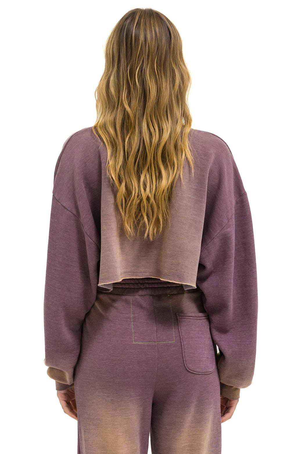 BOLT STITCH CROPPED CREW SWEATSHIRT RELAXED - FADED MOCHA