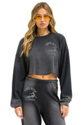 VENICE SURFER CROPPED CREW SWEATSHIRT RELAXED - FADED SMOKE
