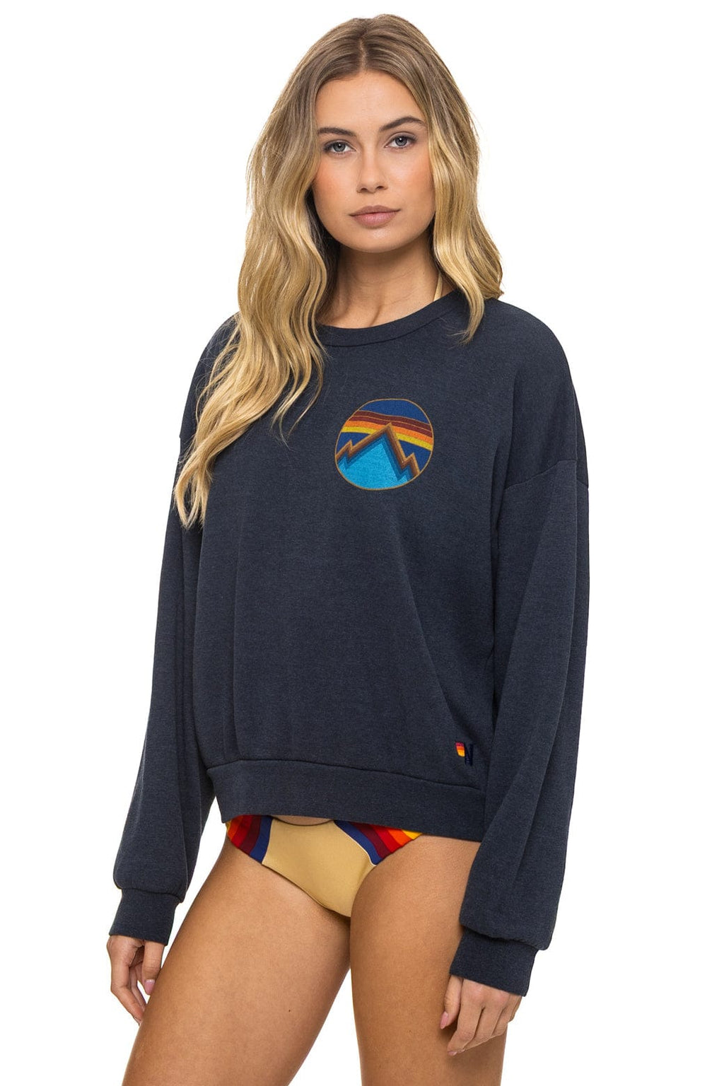 ALL SEASONS CIRCLE RELAXED CREW SWEATSHIRT - CHARCOAL