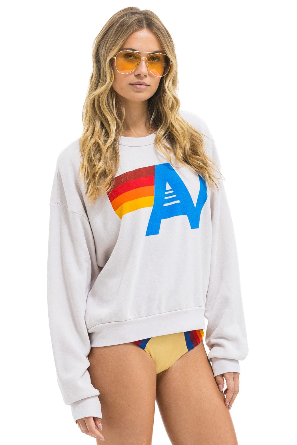 LOGO RELAXED CREW SWEATSHIRT - DOVE