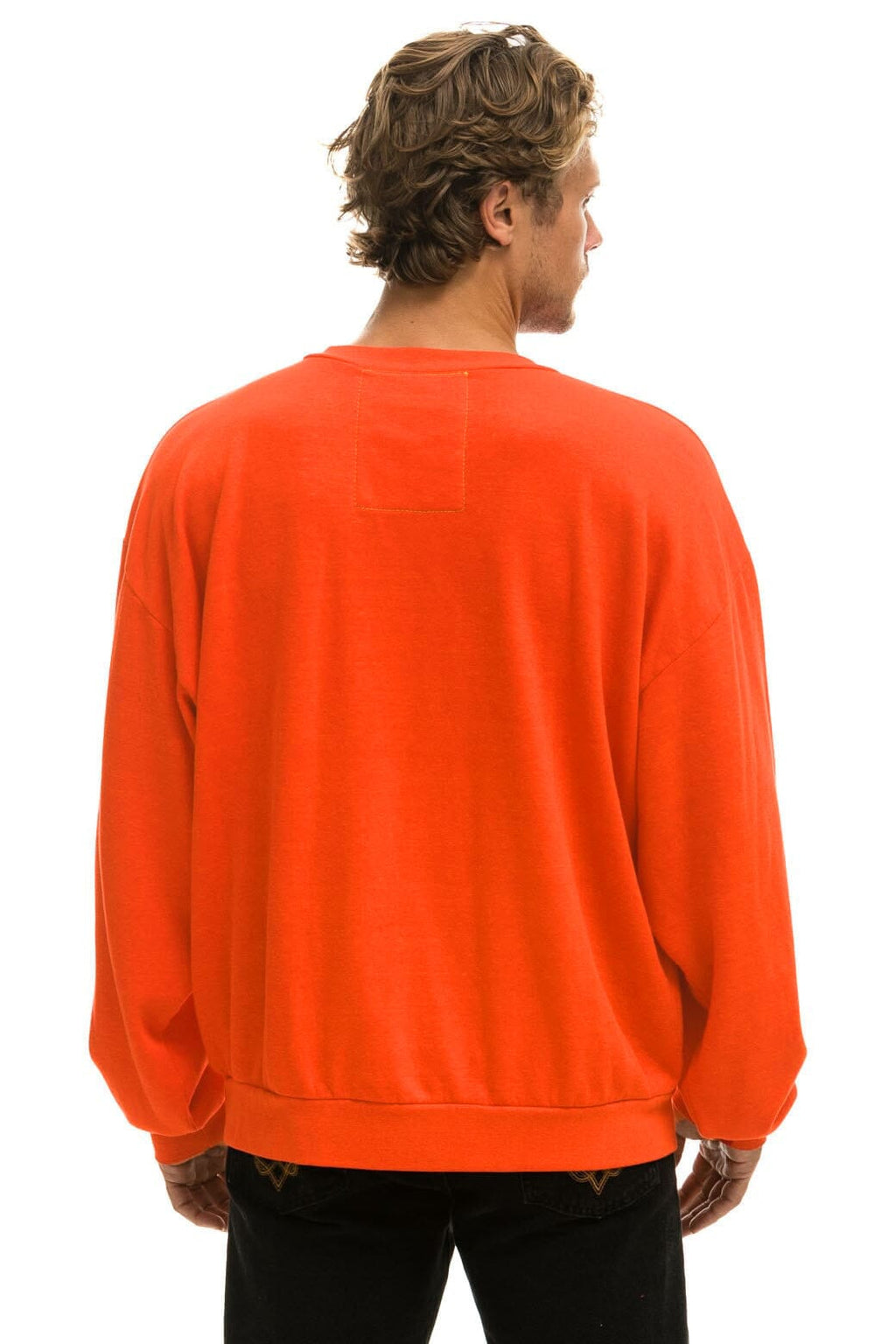5 STRIPE RELAXED CREW SWEATSHIRT - VINTAGE ORANGE