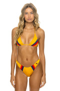 5 STRIPE LUXE TRIANGLE BIKINI TOP - HONEY