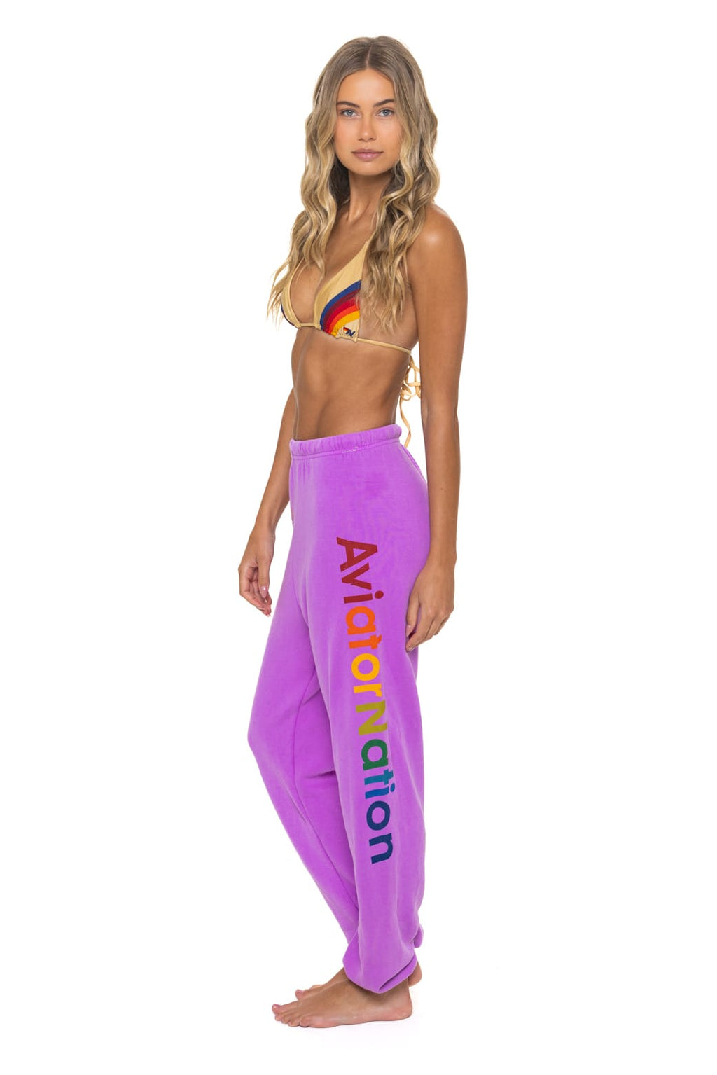 AVIATOR NATION VENICE SWEATPANTS - NEON PURPLE