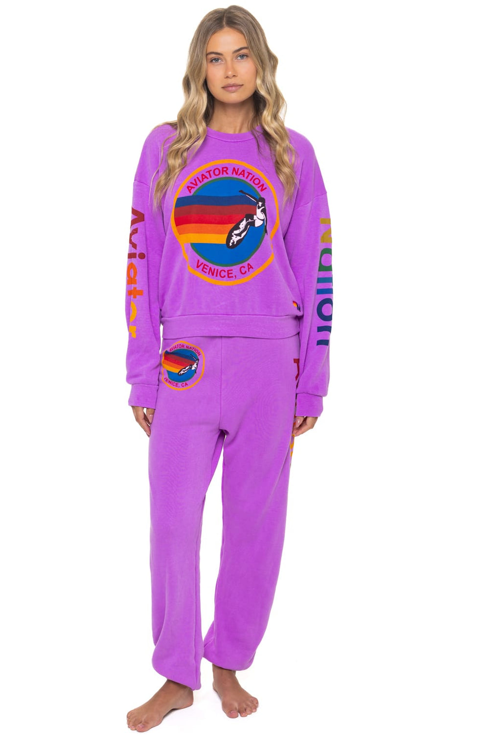 AVIATOR NATION VENICE SWEATPANTS - NEON PURPLE