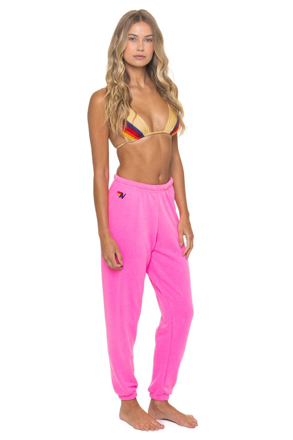 BOLT STITCH SWEATPANTS - NEON PINK NEON PURPLE
