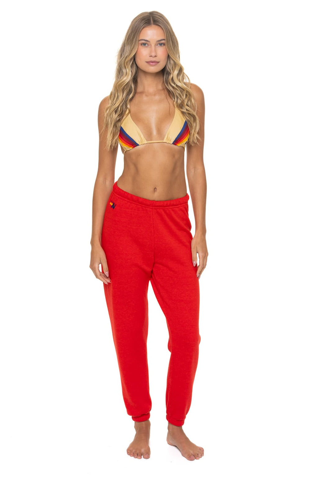 BOLT STITCH SWEATPANTS - RED WHITE