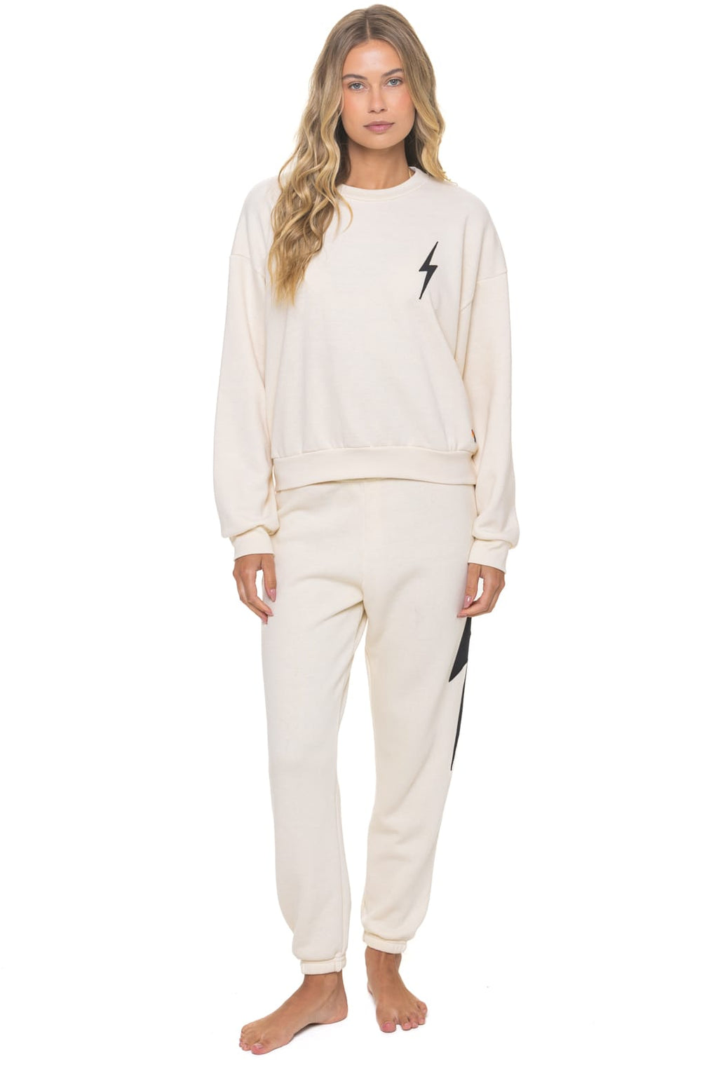 BOLT STITCH RELAXED CREW SWEATSHIRT - VINTAGE WHITE