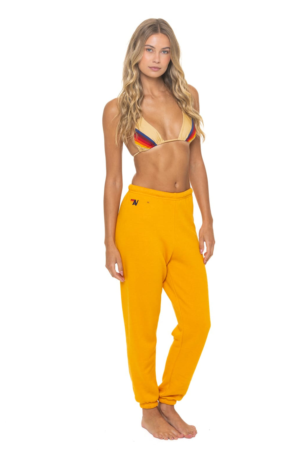 BOLT STITCH SWEATPANTS - VINTAGE GOLD WHITE
