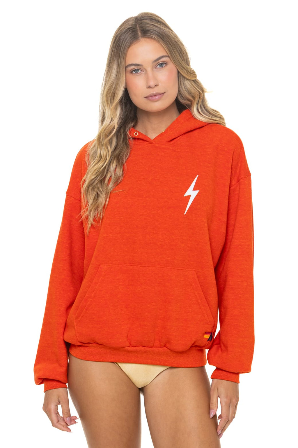 BOLT STITCH RELAXED PULLOVER HOODIE - VINTAGE ORANGE WHITE