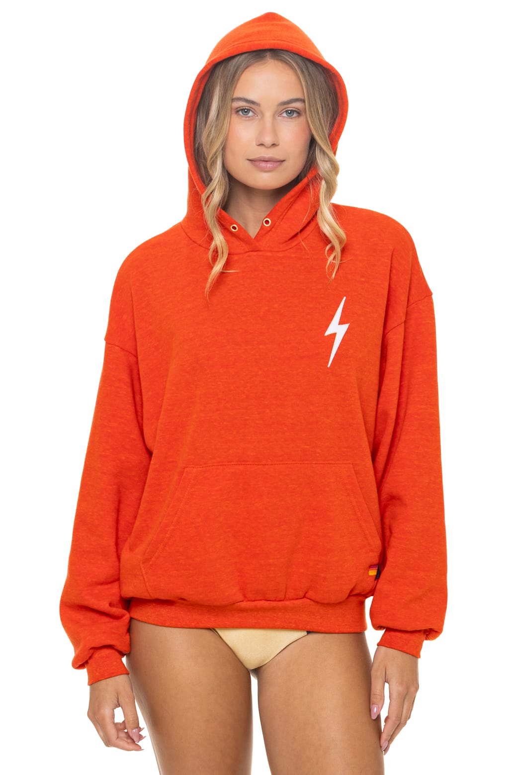 BOLT STITCH RELAXED PULLOVER HOODIE - VINTAGE ORANGE WHITE