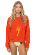 BOLT FADE RELAXED CREW SWEATSHIRT - VINTAGE ORANGE RED YELLOW