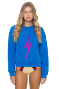 BOLT FADE RELAXED CREW SWEATSHIRT - OCEAN PINK PURPLE
