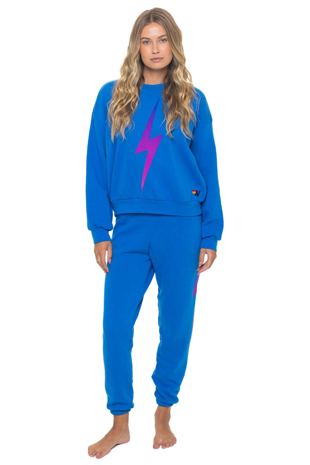 BOLT FADE RELAXED CREW SWEATSHIRT - OCEAN PINK PURPLE