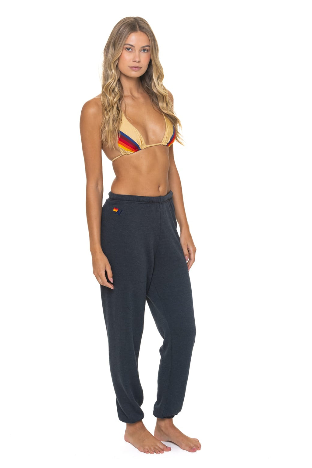 BOLT FADE SWEATPANTS - CHARCOAL PINK PURPLE