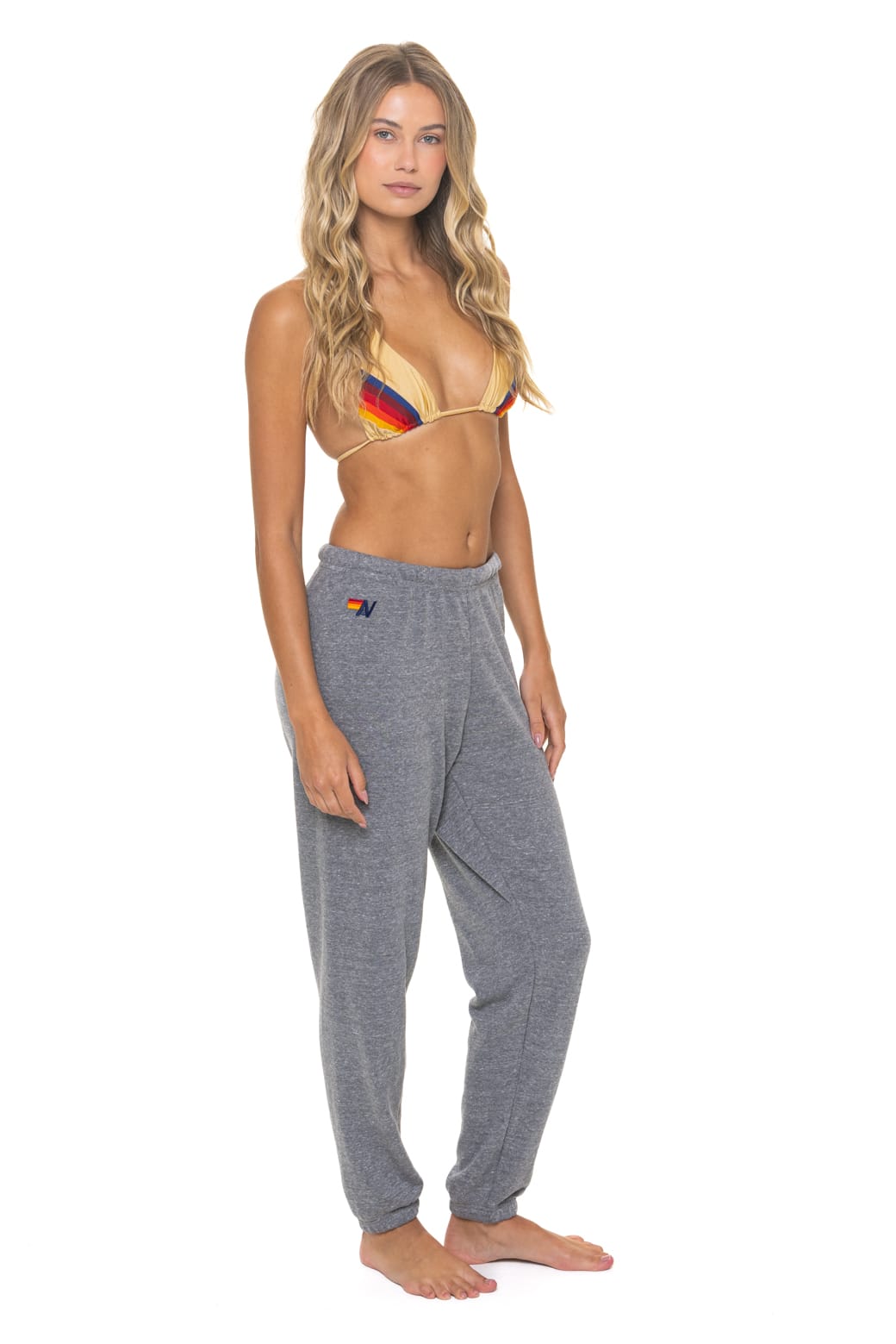 BOLT FADE SWEATPANTS - HEATHER GREY PINK PURPLE