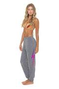 BOLT FADE SWEATPANTS - HEATHER GREY PINK PURPLE