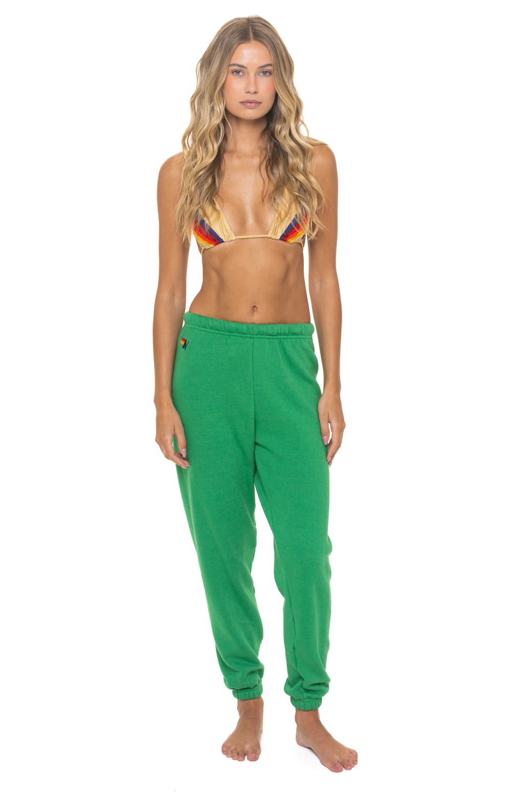 BOLT FADE SWEATPANTS - KELLY GREEN RED YELLOW