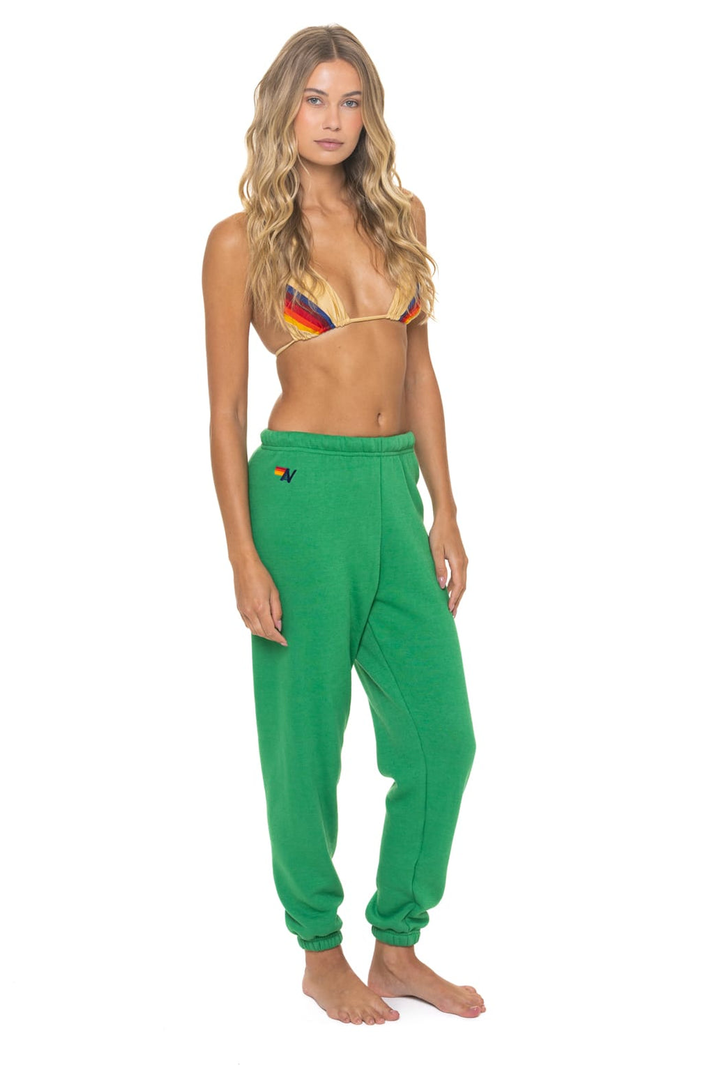 BOLT FADE SWEATPANTS - KELLY GREEN RED YELLOW