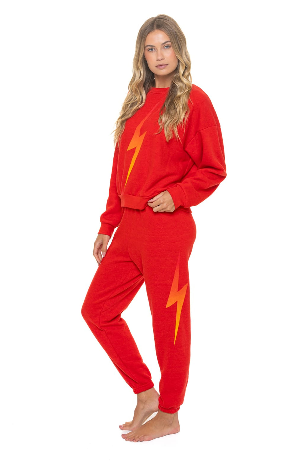 BOLT FADE SWEATPANTS - RED RED YELLOW