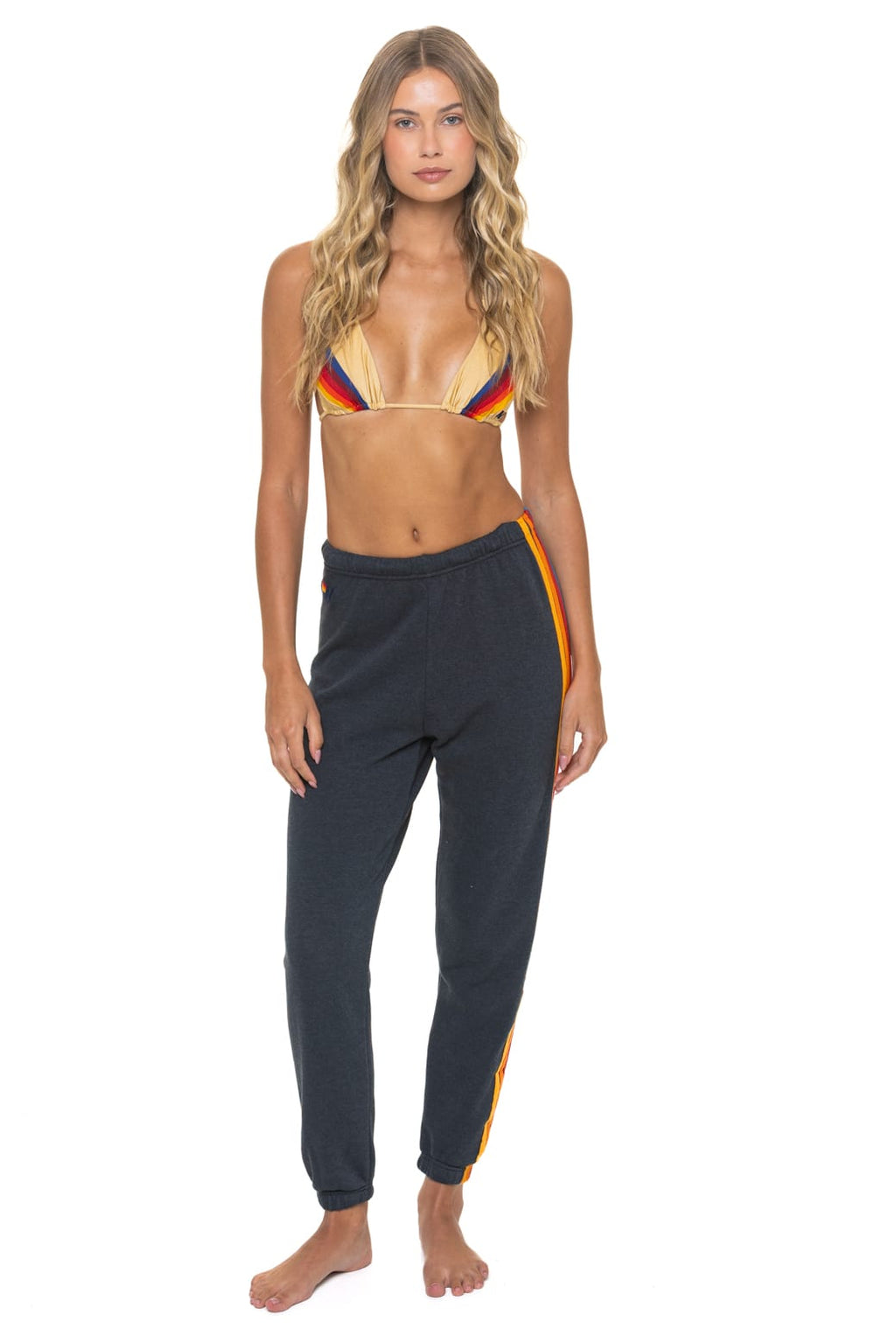5 STRIPE SWEATPANTS - CHARCOAL