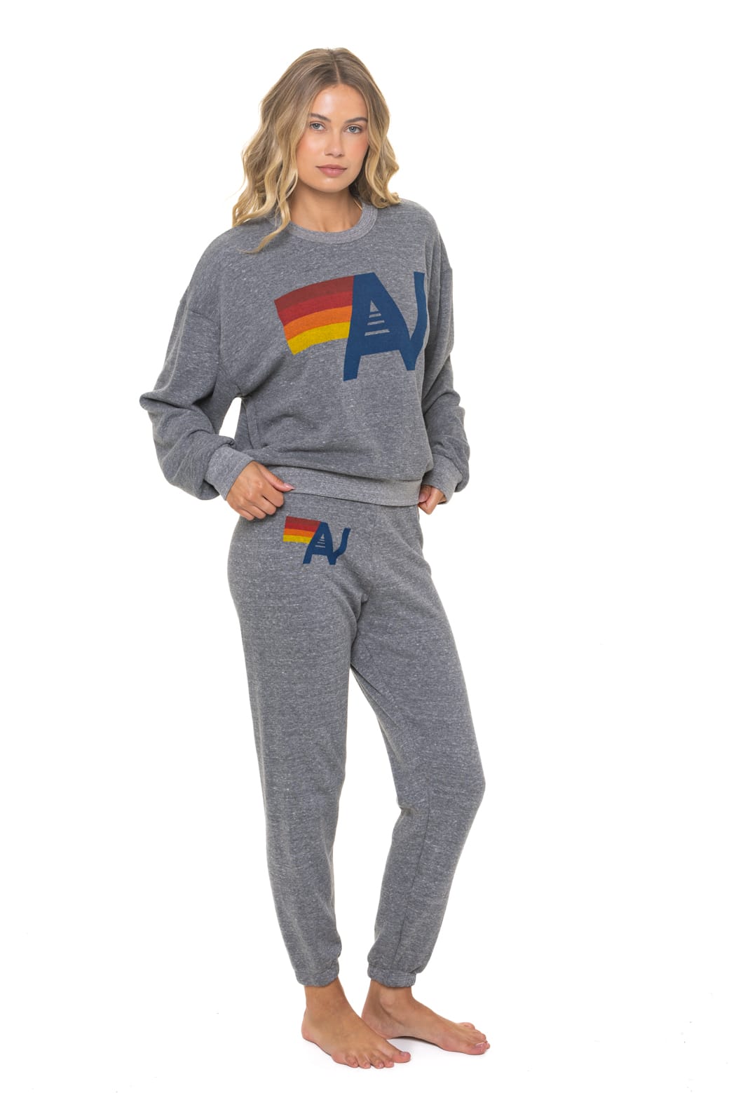 LOGO RELAXED CREW SWEATSHIRT - HEATHER