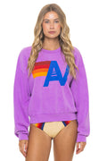 LOGO RELAXED CREW SWEATSHIRT - NEON PURPLE