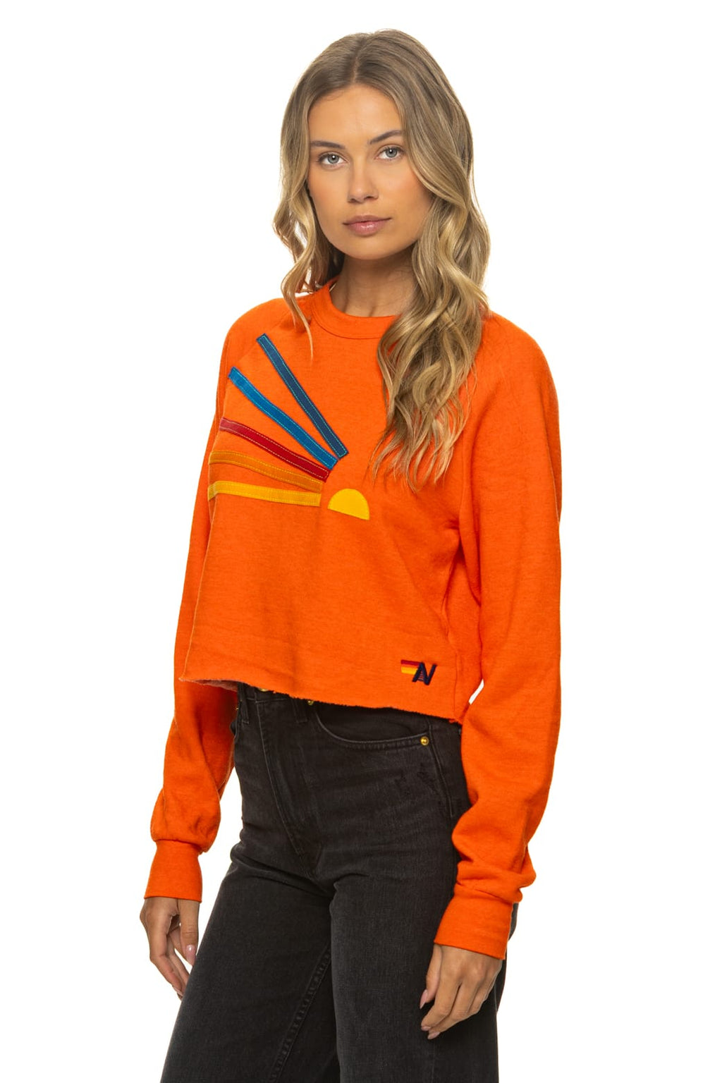DAYDREAM CROPPED CREW SWEATSHIRT RELAXED - ORANGE