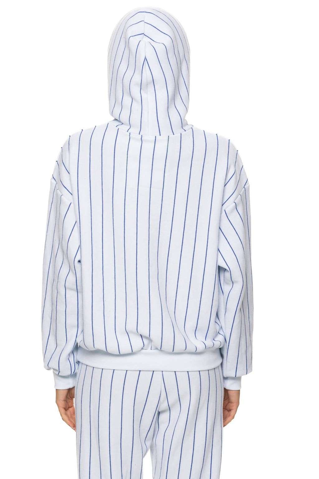 LOS ANGELES DODGERS PINSTRIPE 2026 RELAXED PULLOVER HOODIE - WHITE BLUE
