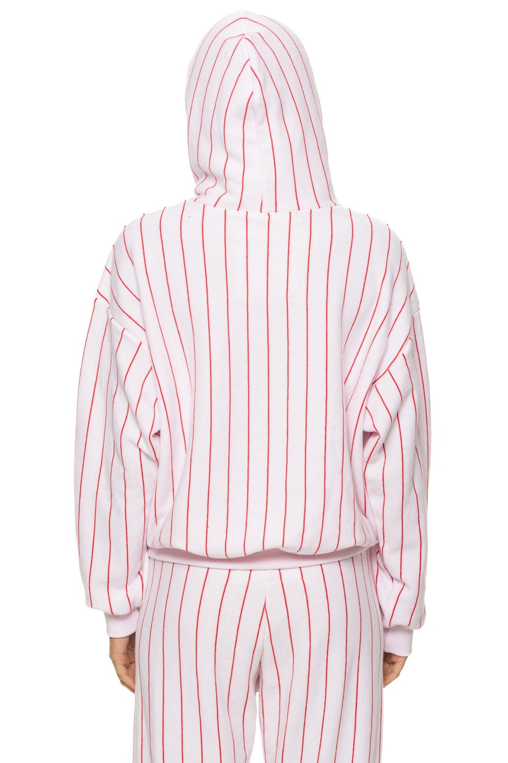 PHILADELPHIA PHILLIES PINSTRIPE 2026 RELAXED PULLOVER HOODIE - WHITE RED