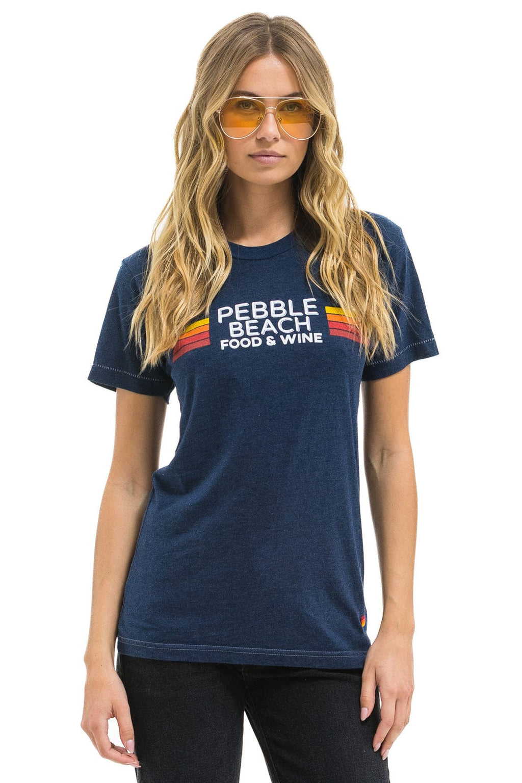 PEBBLE BEACH FOOD & WINE 2025 UNISEX CREW TEE - NAVY