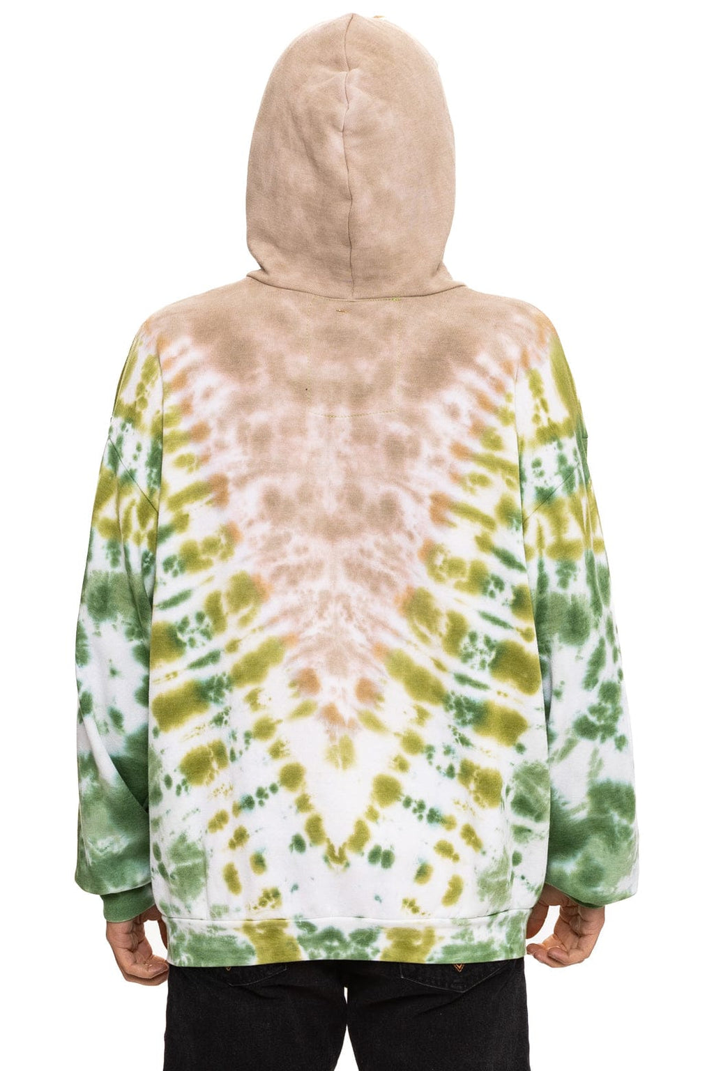 HAND DYED V RELAXED PULLOVER HOODIE - TIE DYE SAND JUNGLE