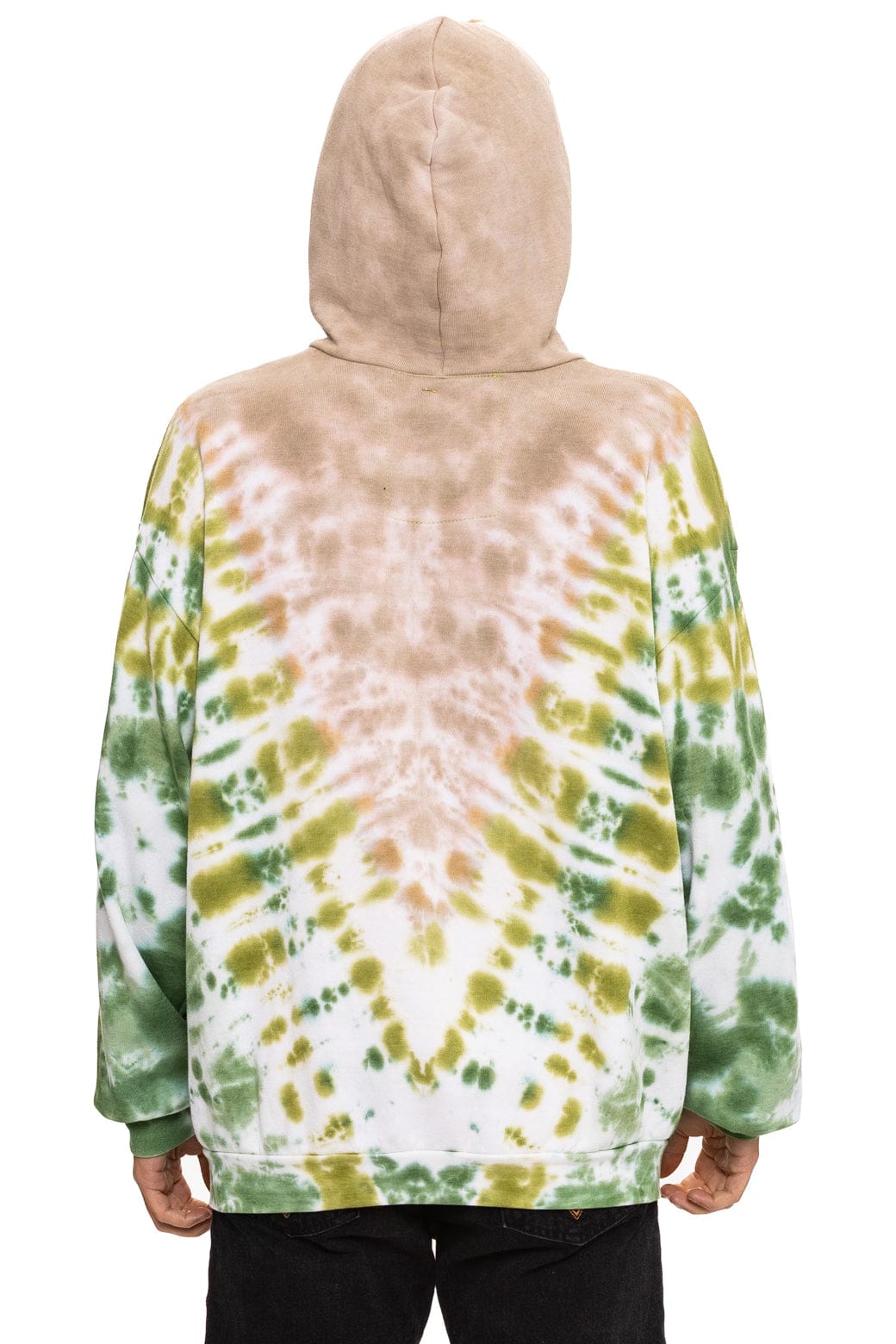 HAND DYED V RELAXED PULLOVER HOODIE - TIE DYE SAND JUNGLE