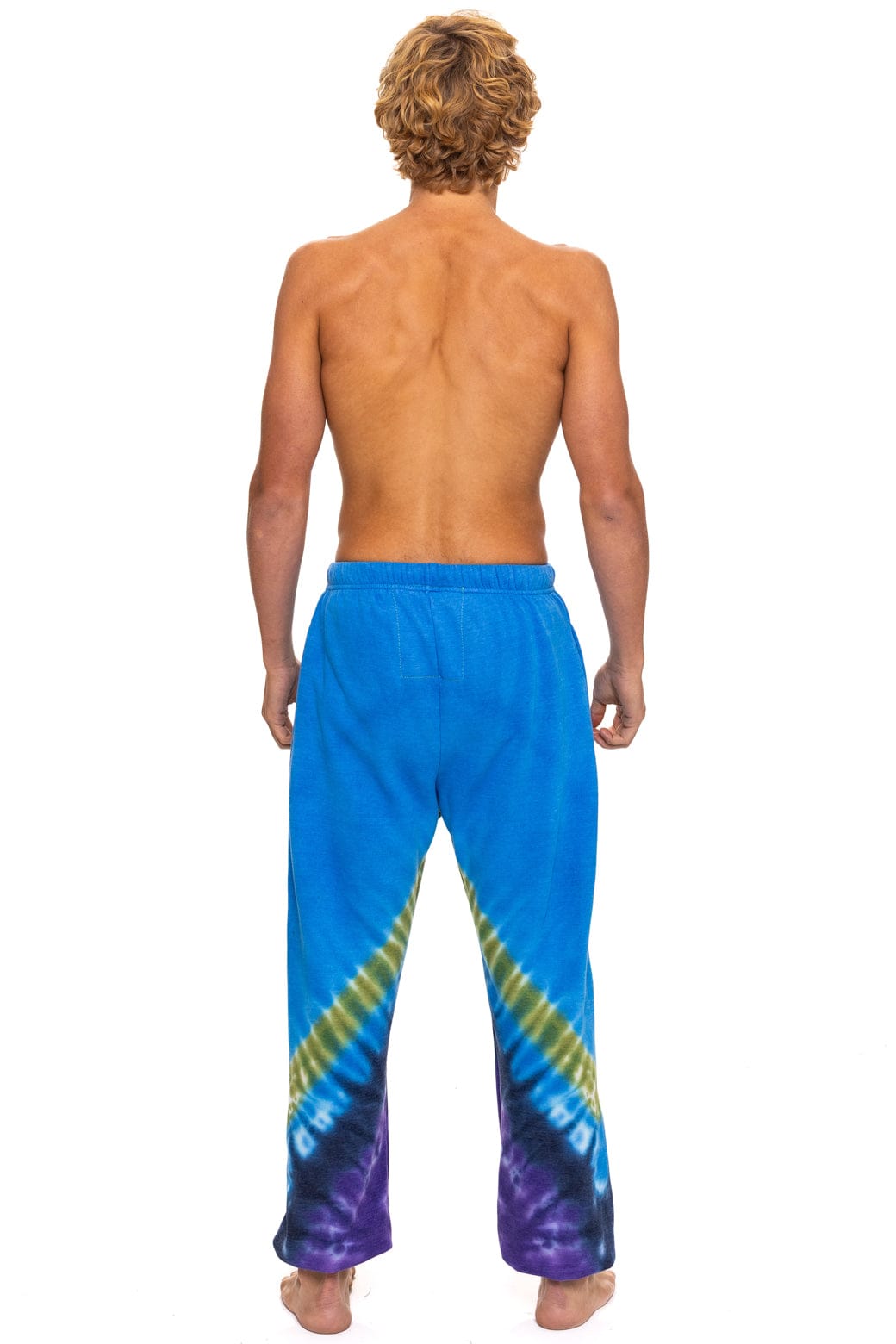 HAND DYED V SWEATPANTS - TIE DYE OCEAN PURPLE