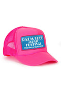 PALM TREE FESTIVAL WEST PALM 2026 VINTAGE LOW RISE TRUCKER - NEON PINK