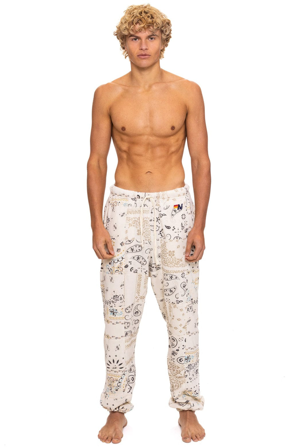 BANDANA QUILTED SWEATPANTS - VINTAGE WHITE