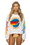 AVIATOR NATION AUSTIN CREW SWEATSHIRT - WHITE