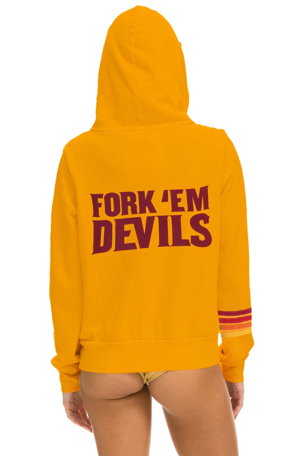 ASU FORK EM DEVILS ZIP HOODIE - GOLD