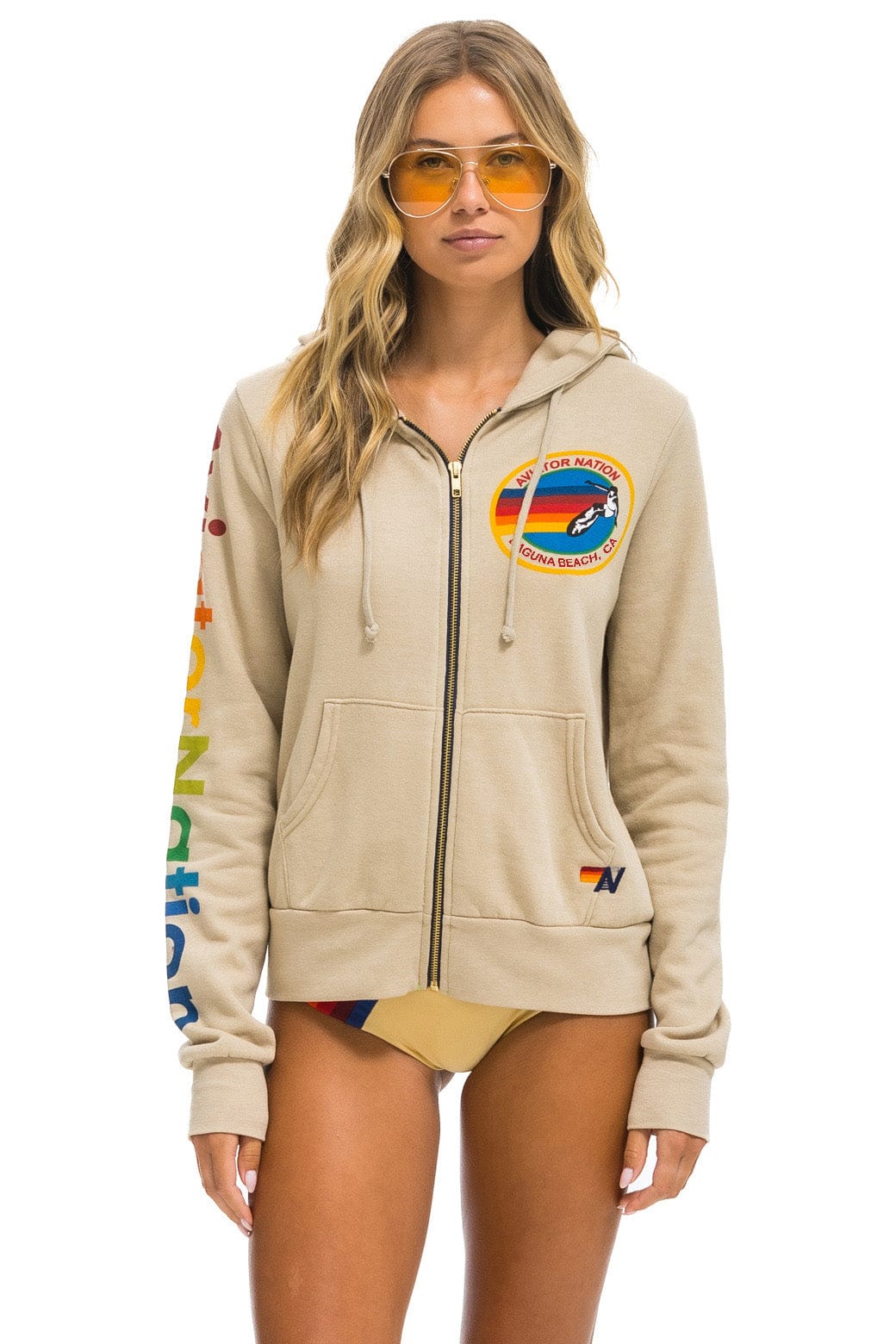 AVIATOR NATION LAGUNA BEACH HOODIE - SAND