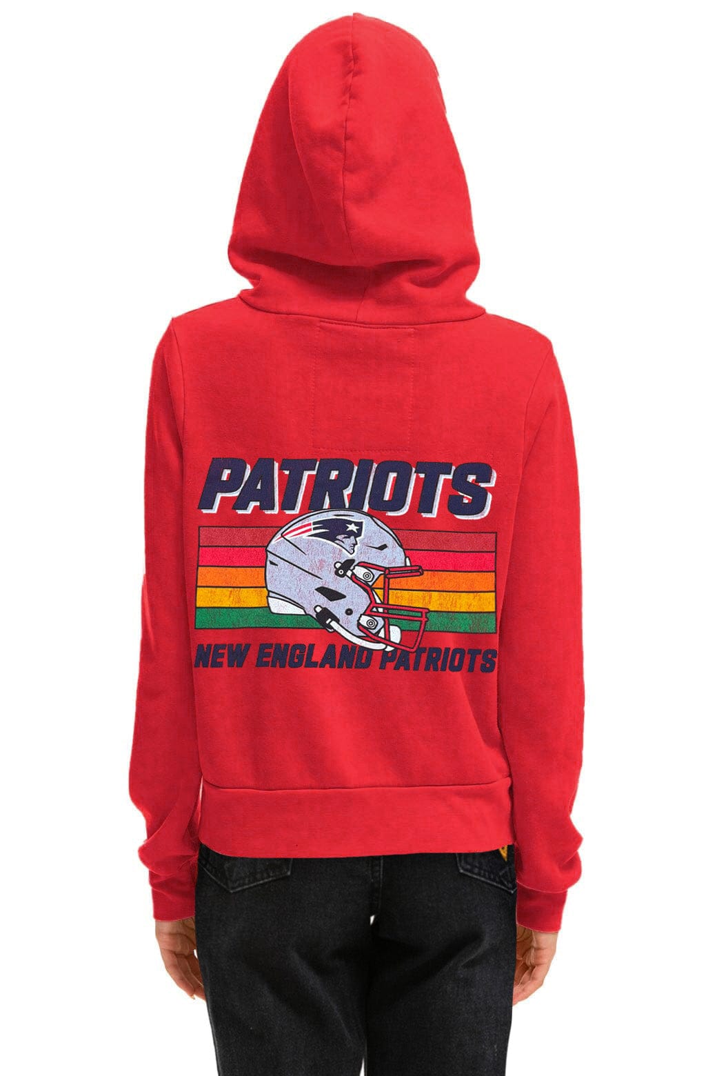 NEW ENGLAND PATRIOTS HELMET ZIP HOODIE - FLASH RED