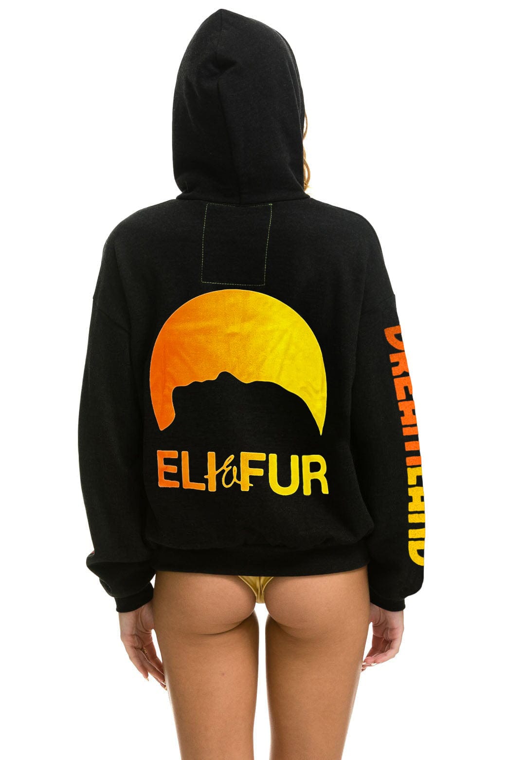ELI & FUR DREAMLAND RELAXED PULLOVER HOODIE - BLACK