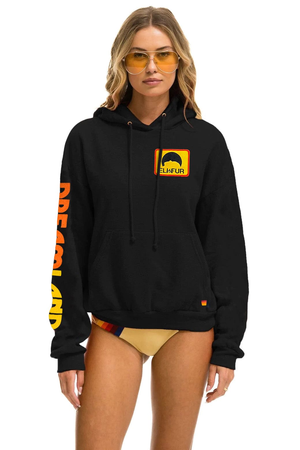 ELI & FUR DREAMLAND RELAXED PULLOVER HOODIE - BLACK
