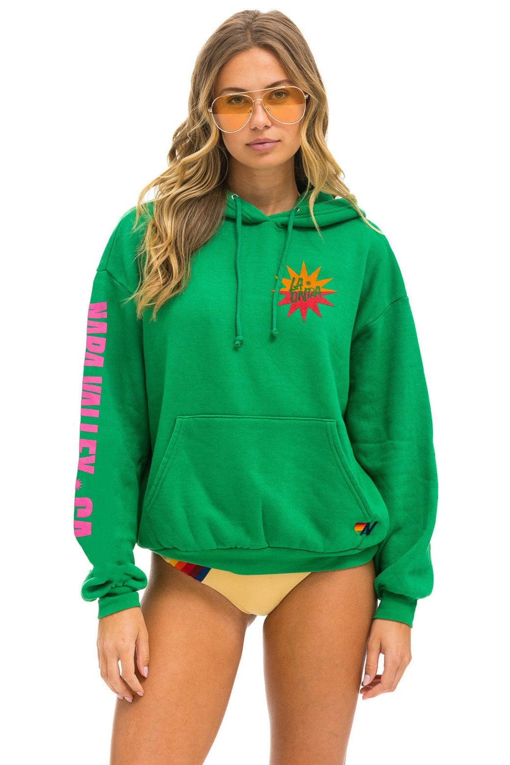 LA ONDA 2025 RELAXED PULLOVER HOODIE - KELLY GREEN