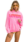 LOVER RELAXED PULLOVER HOODIE - NEON PINK